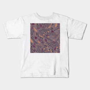 Retro pattern with autumn plants Kids T-Shirt